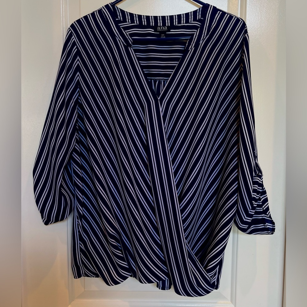a.n.a. Navy blue with white stripes. XXL